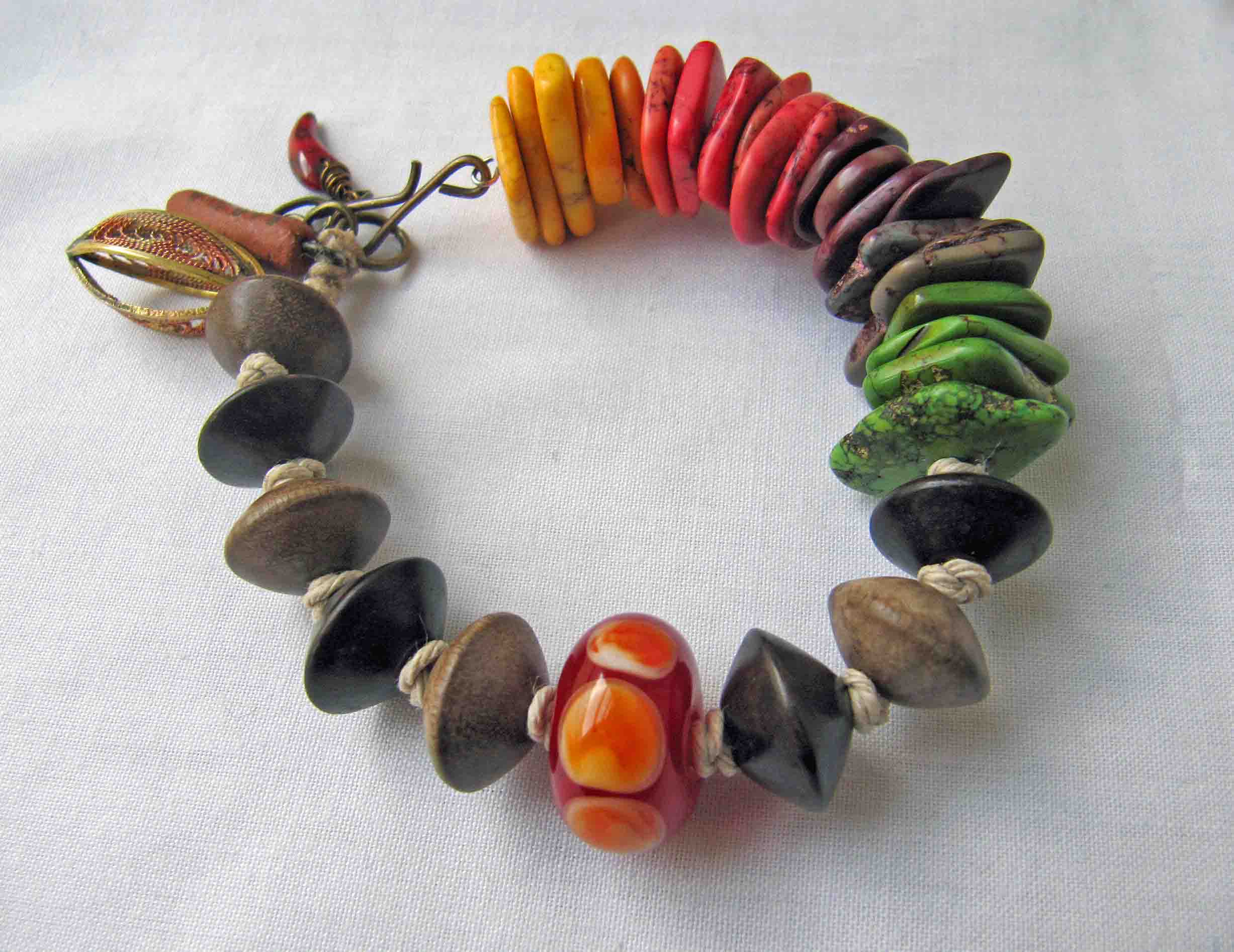 thick hemp rainbow bracelet
