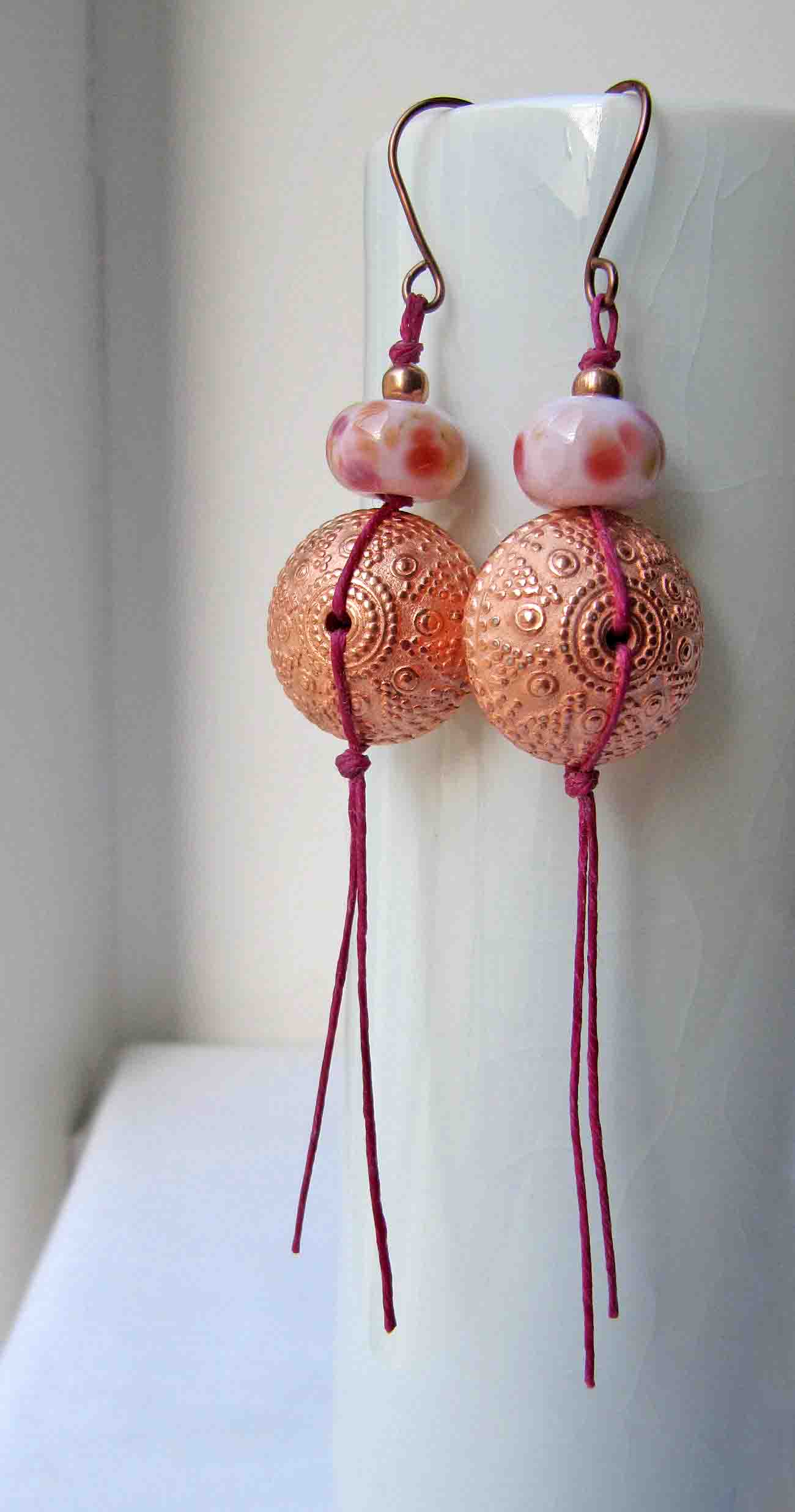 magenta linen lantern drops