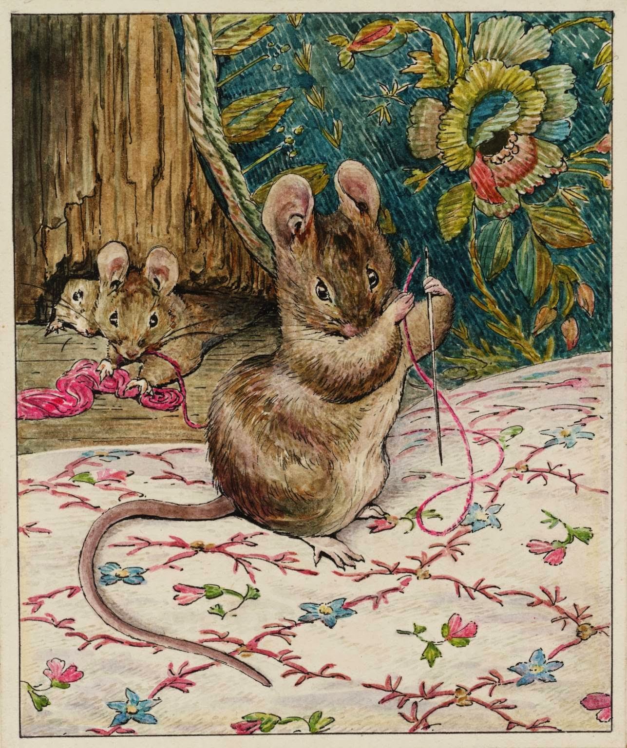 beatrixpotter-miceatwork-threading the needle
