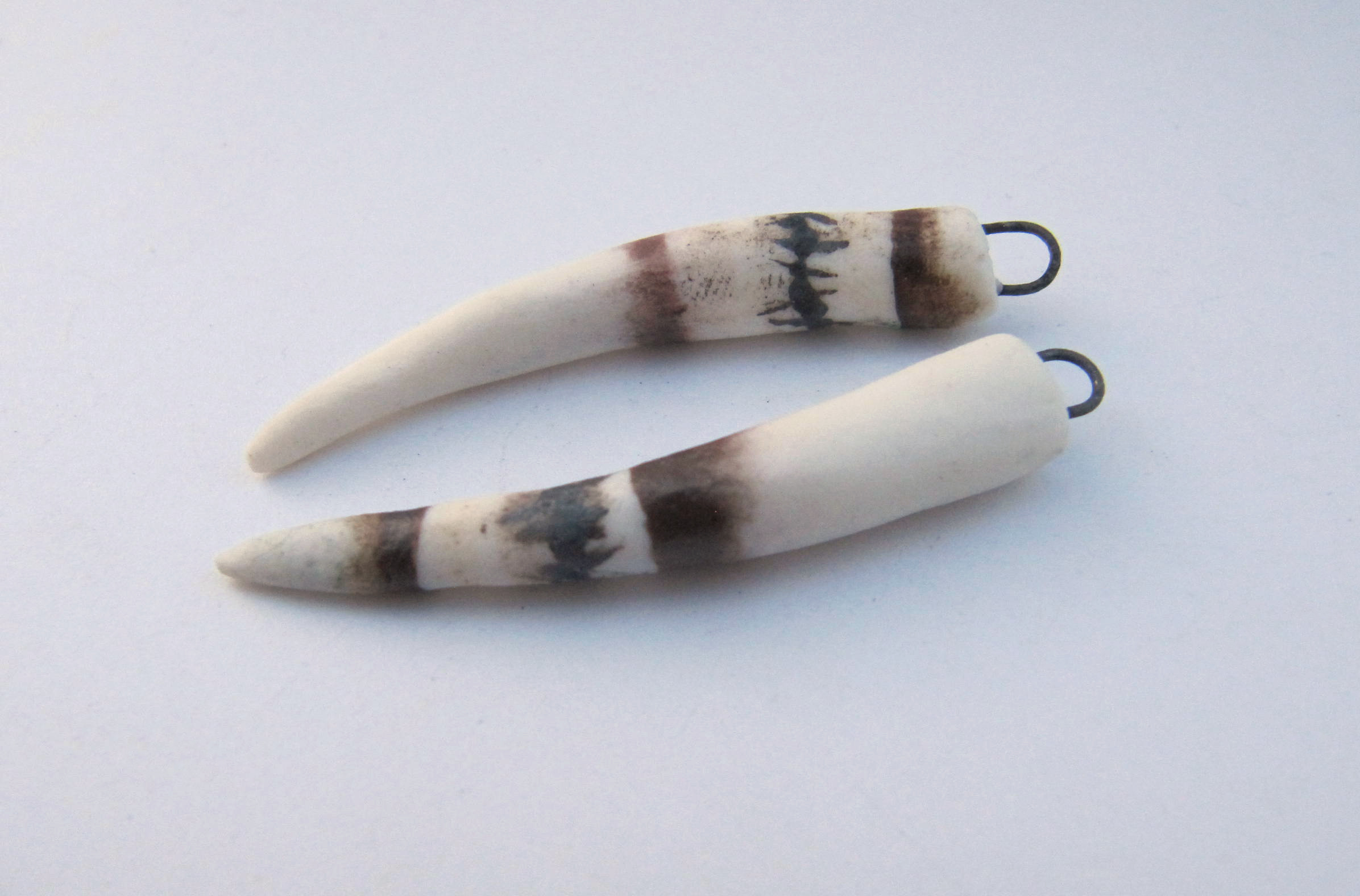 striped porcelain tusks