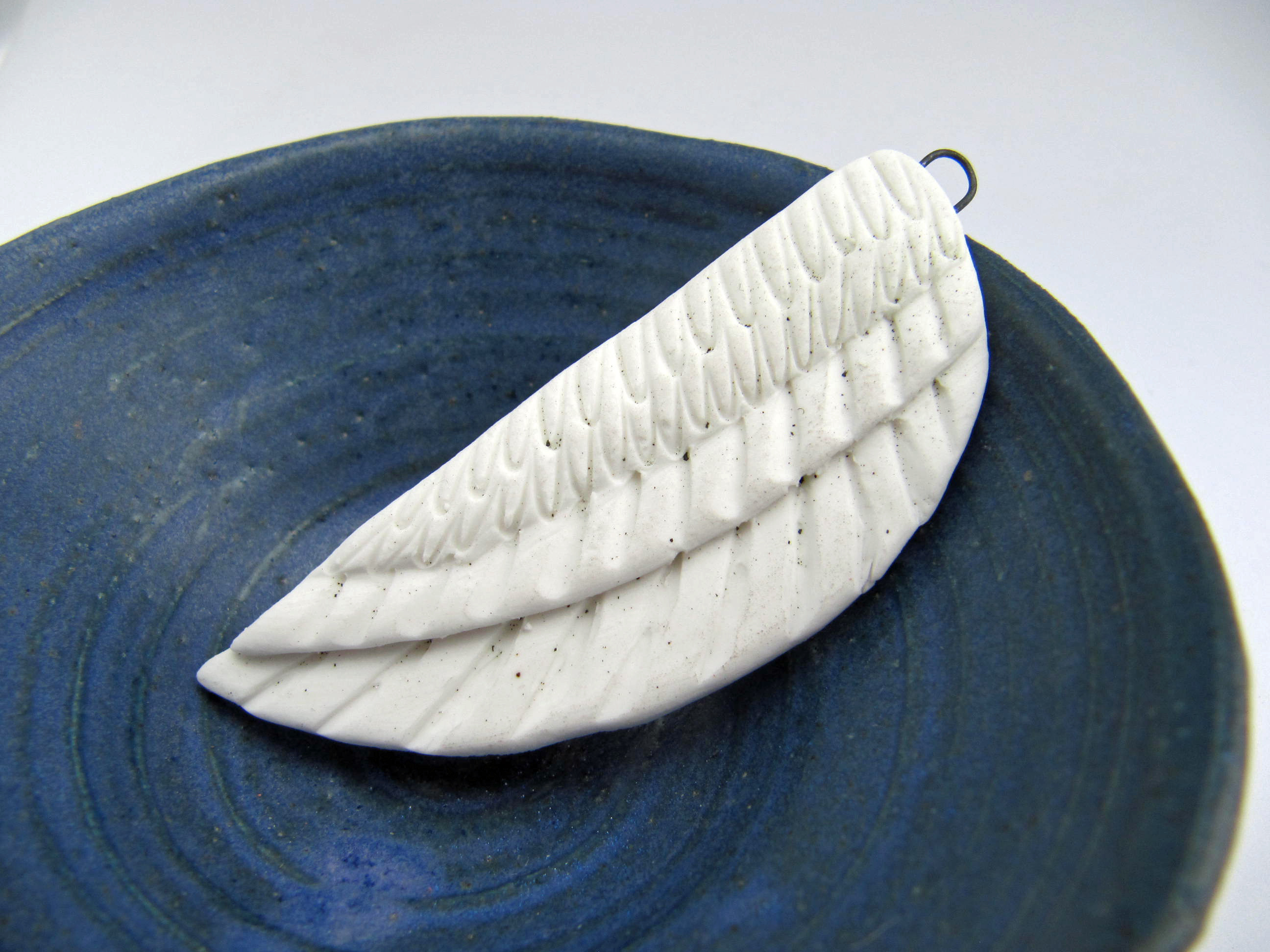 bone china wing pendant