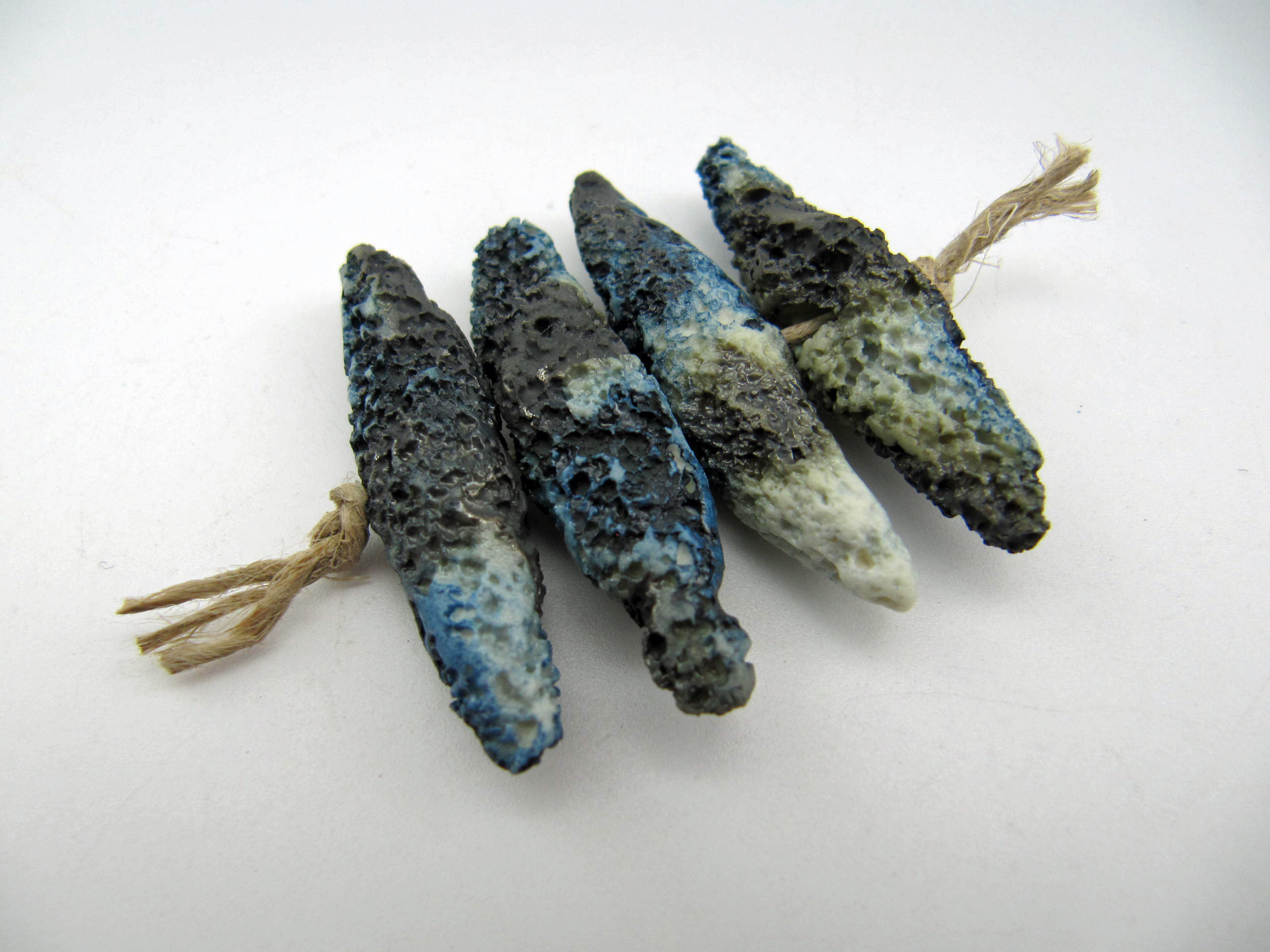 smoky blues pitted porcelain spine set