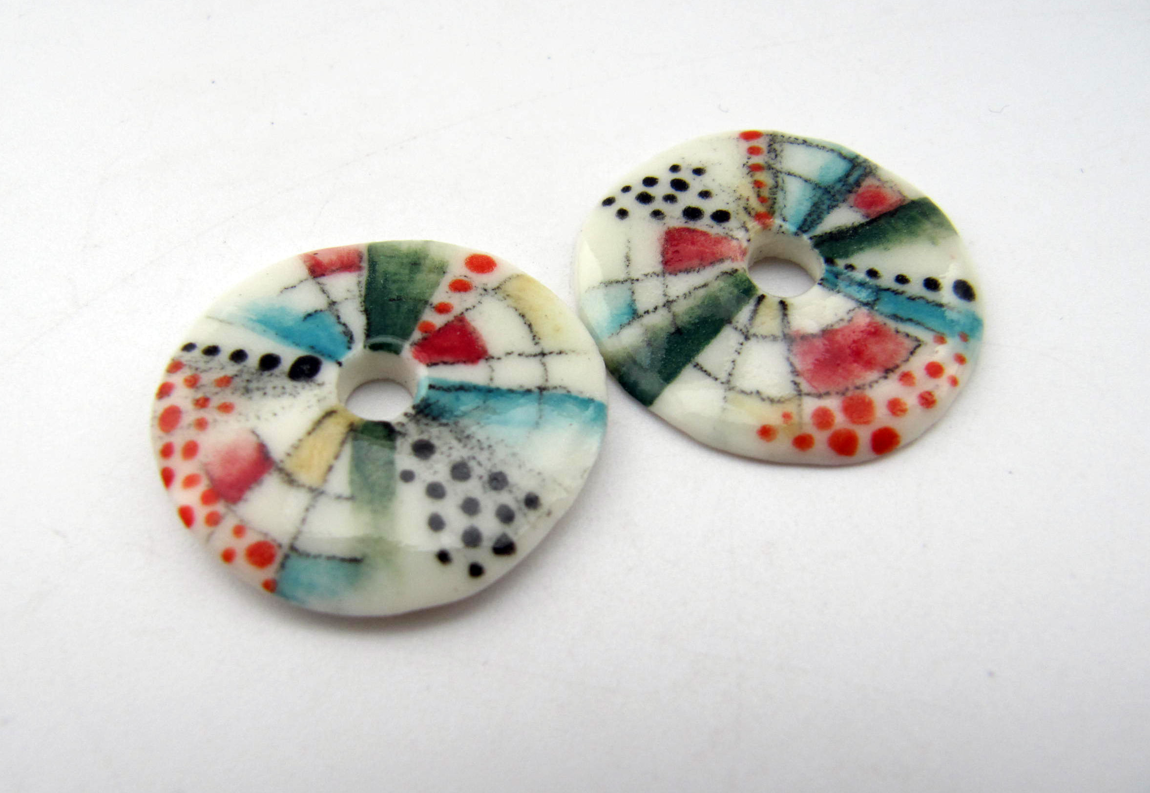 hand-painted porcelain discs 1