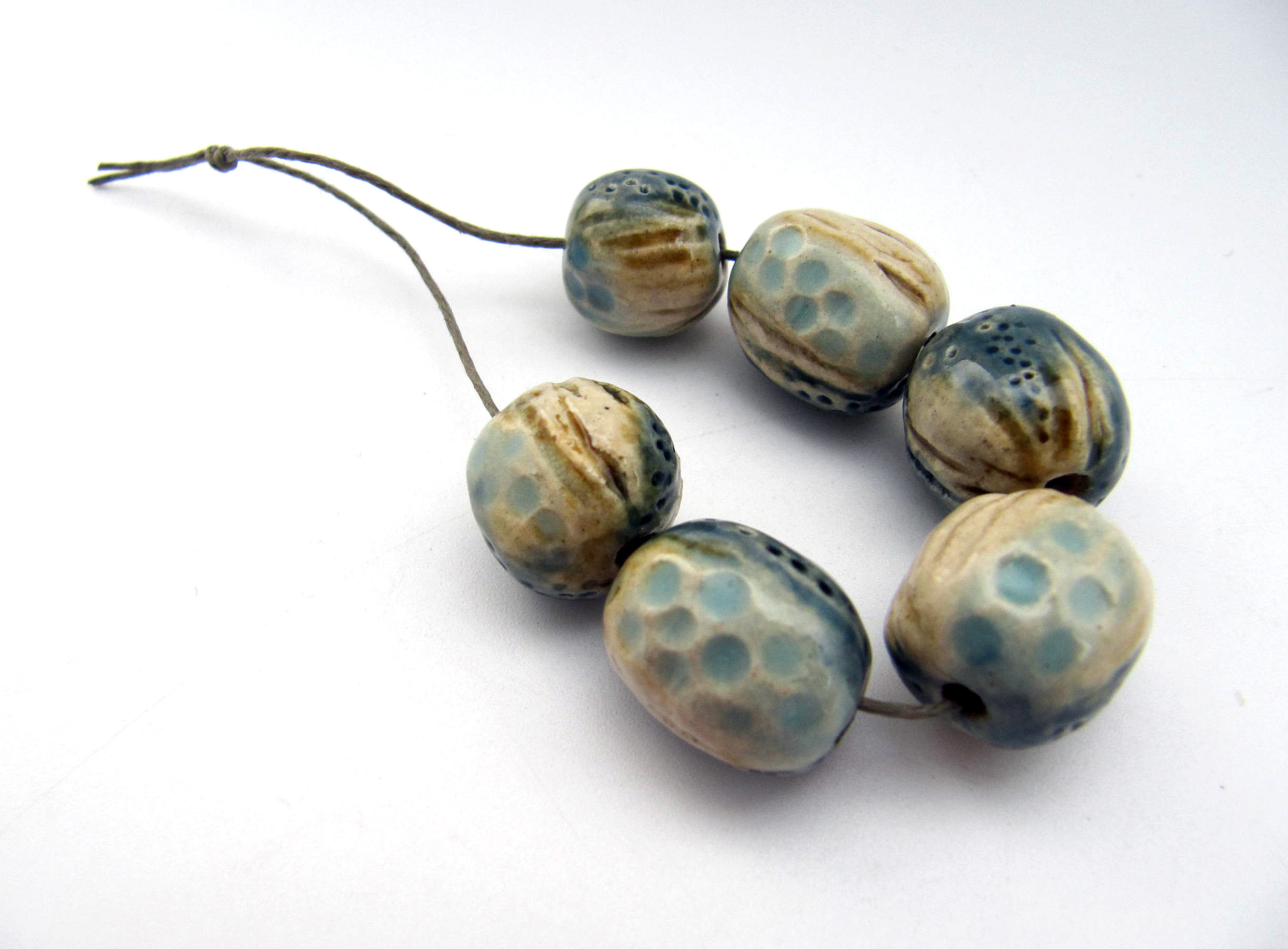 multi glaze smokey blue tattered set 1