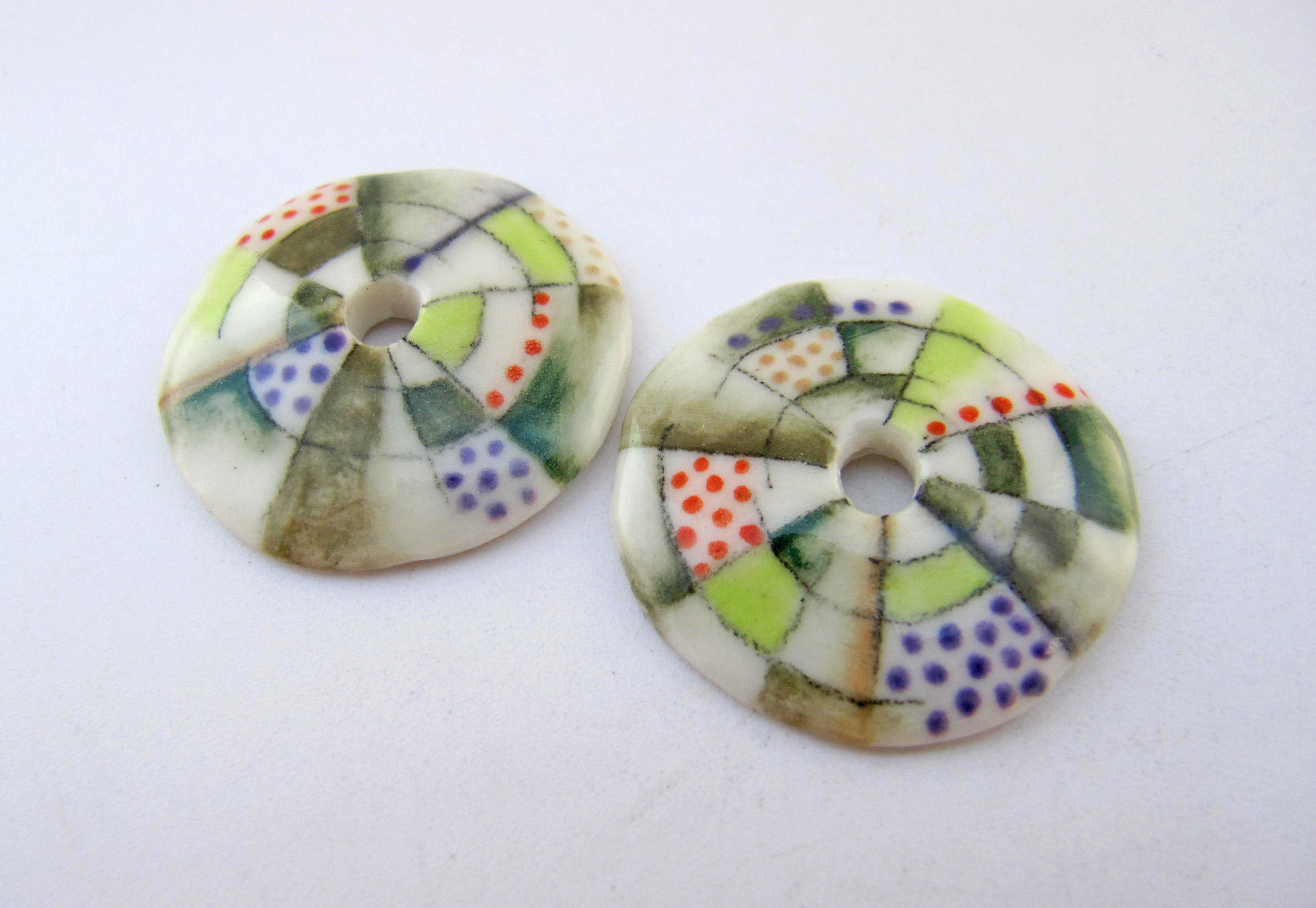 graphic porcelain discs